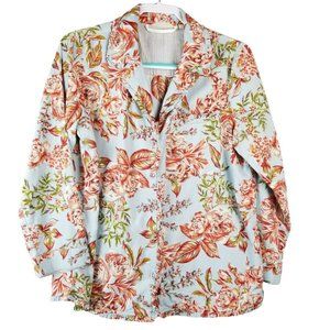 Soft Surrounding Size M Pajama Top ONLY Ruffle Trim Night Divine PJ Shirt 2ED79